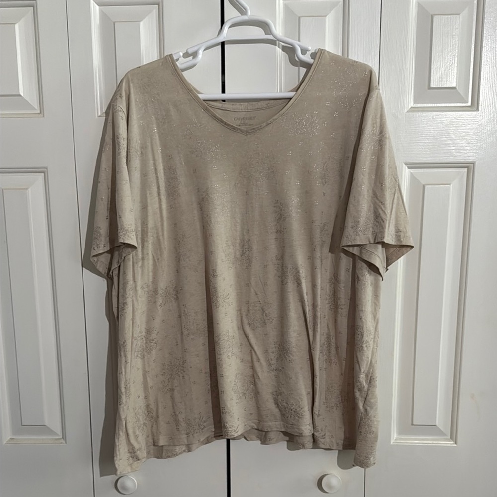 Women’s Beige V-Neck Shirt